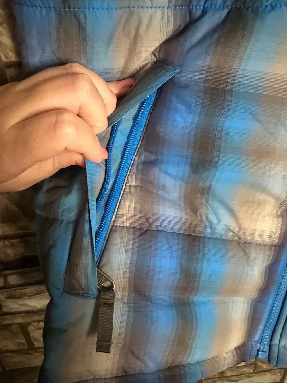 NWT The North Face Kids Black & Blue Plaid Insulated Vest Youth XL